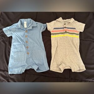 Blue and Gray Baby Rompers